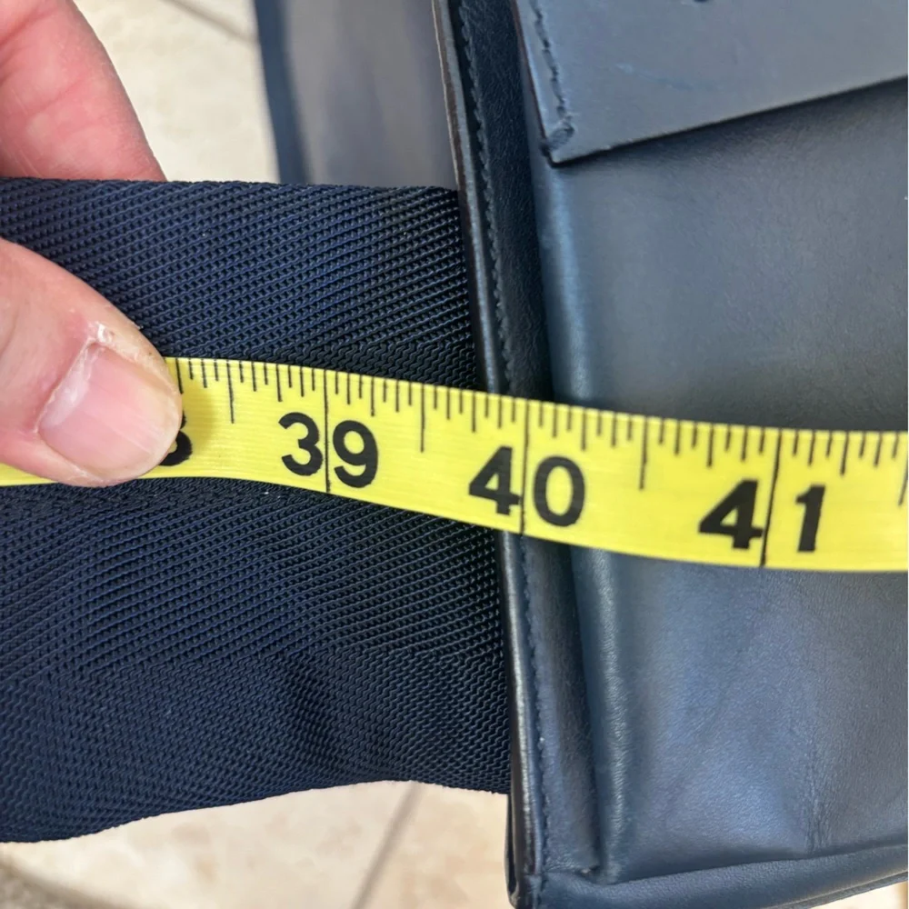 Prada Leather Navy Crossbody Bag with nylon strap Travel